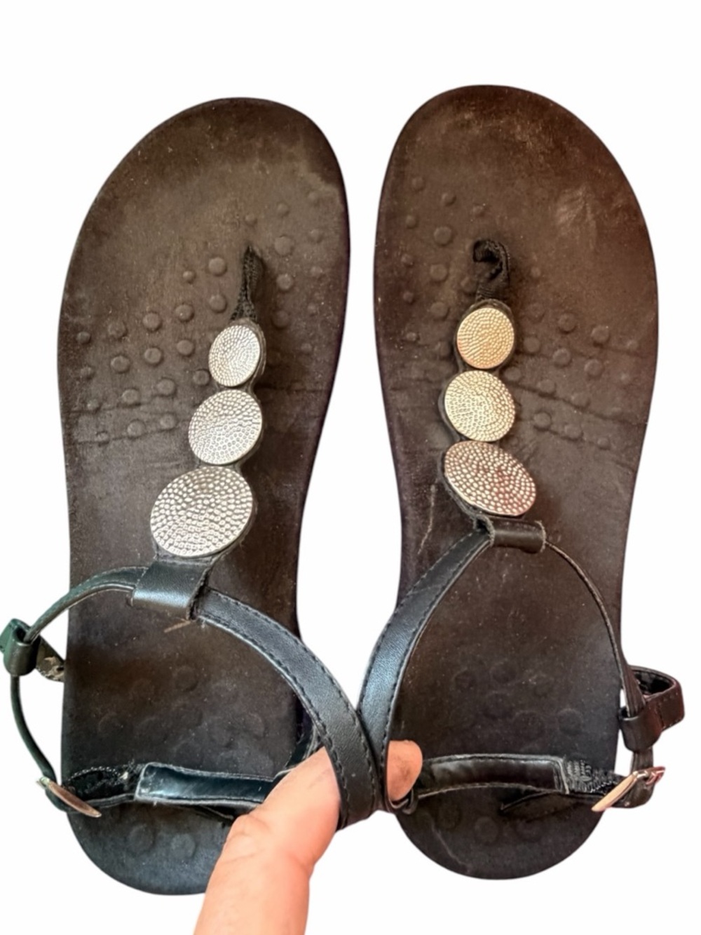Vionic Womens Sandals Lizbeth Black Silver Medallion Comfort Capsule Shoe Sz 7.5 - Picture 2 of 8